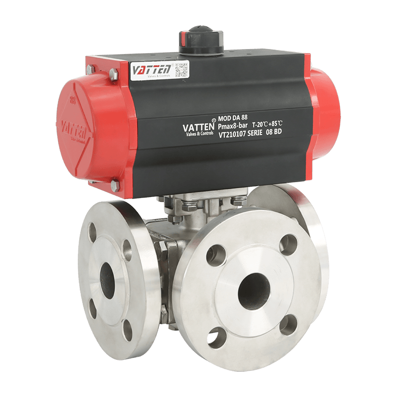 Pneumatikus háromutas golyósszelep